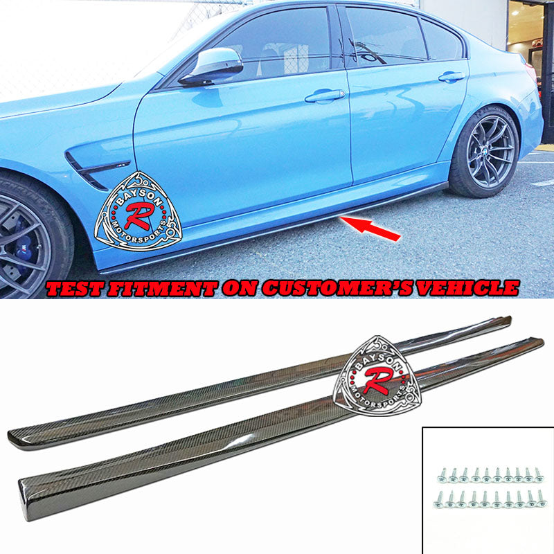 VR Style Side Skirts (Carbon Fiber) For 2015-2018 BMW M3 F80 - Bayson R Motorsports