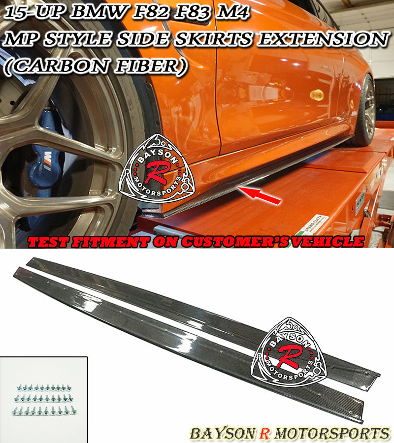 MP Style Side Skirts Extension (Carbon Fiber) For 2015-2020 BMW 4-Series M4 F82 F83 - Bayson R Motorsports
