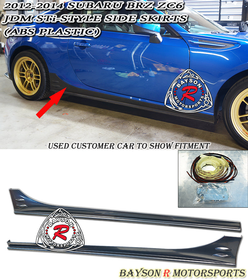 STi Style Side Skirts For 2012-2021 Subaru BRZ / Scion FR-S / Toyota 86 - Bayson R Motorsports