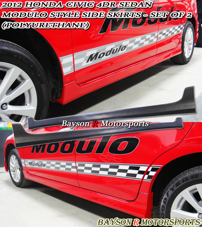 Mod Style Side Skirts For 2012-2015 Honda Civic 4Dr - Bayson R Motorsports