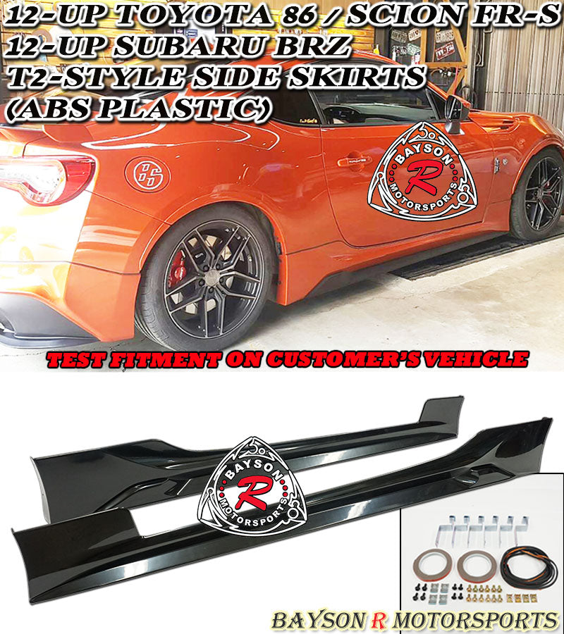 T2 Style Side Skirts For 2012-2021 Toyota 86 / Scion FR-S / Subaru BRZ - Bayson R Motorsports