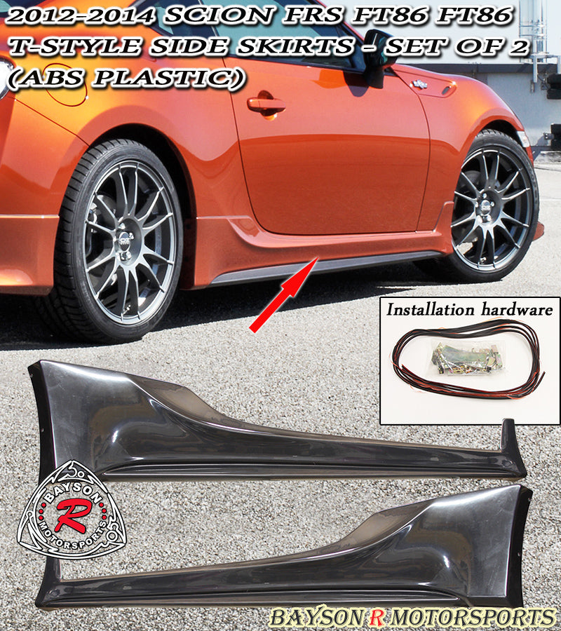 T Style Side Skirts For 2012-2021 Toyota 86 / Scion FR-S / Subaru BRZ - Bayson R Motorsports