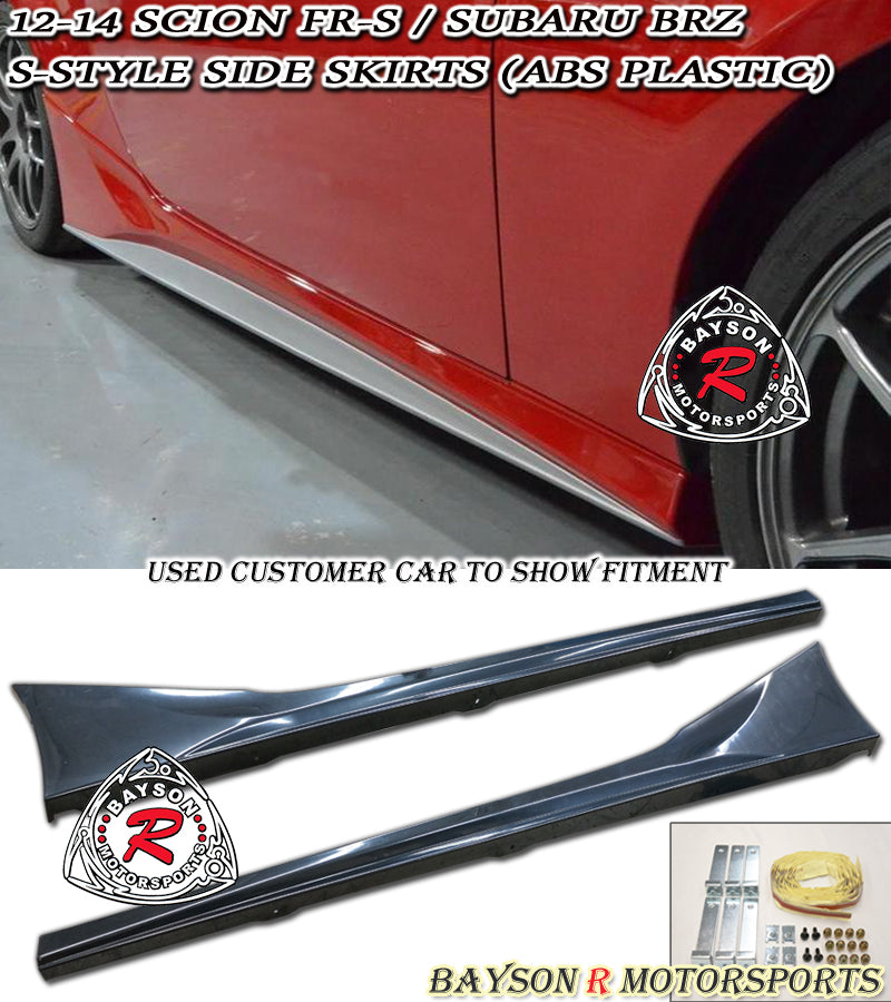 S Style Side Skirts For 2012-2021 Toyota 86 / Scion FR-S / Subaru BRZ - Bayson R Motorsports