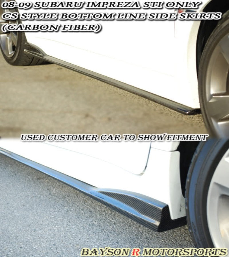 CS Style Side Skirts (Carbon Fiber) For 2008-2014 Subaru WRX / STi - Bayson R Motorsports