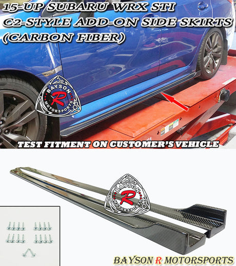 C2 Style Side Skirts (Carbon Fiber) For 2015-2021 Subaru WRX / STi - Bayson R Motorsports