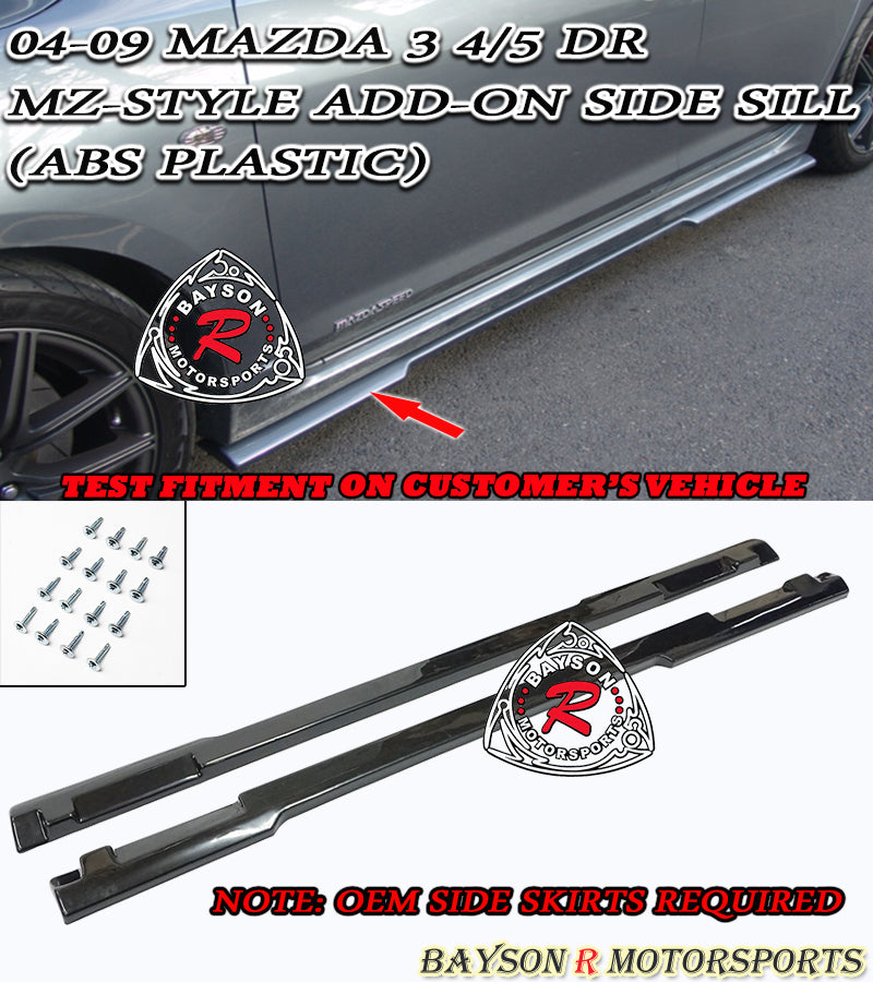 MZ Style Side Skrits For 2004-2009 Mazda 3 - Bayson R Motorsports