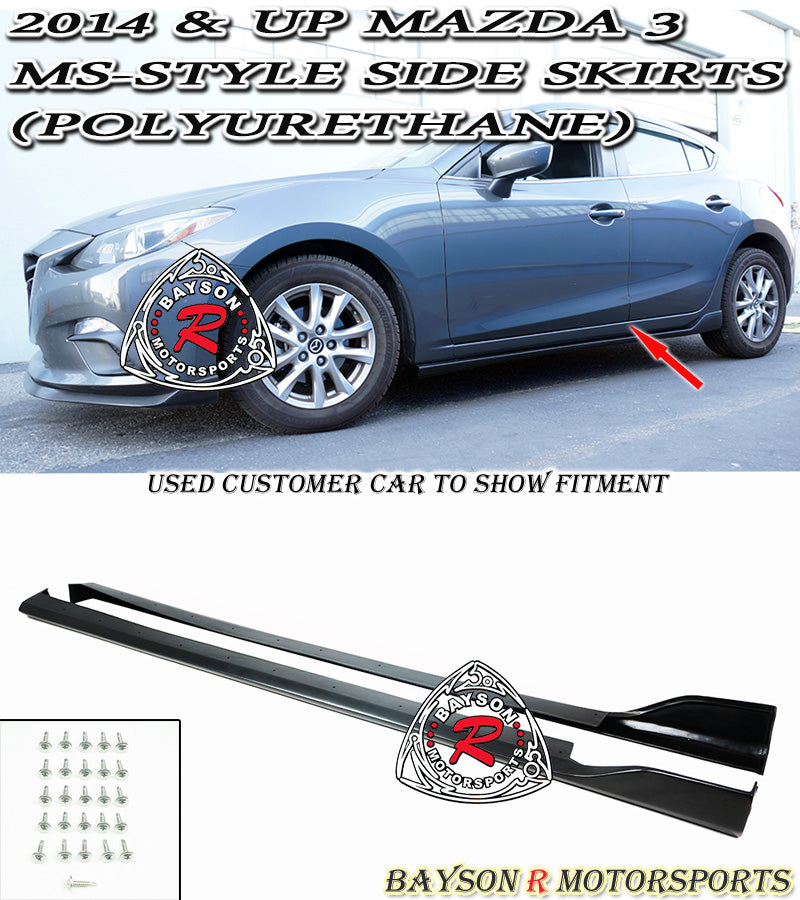 MS Style Side Skirts For 2014-2018 Mazda 3 - Bayson R Motorsports