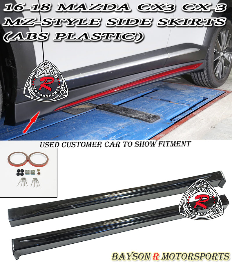 MZ Style Side Skirts For 2016-2021 Mazda CX-3 - Bayson R Motorsports