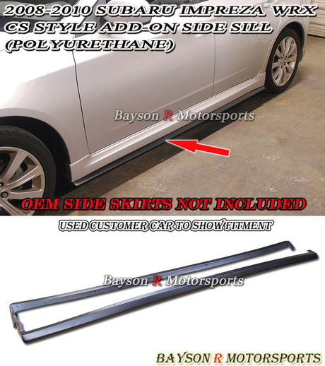 CS Style Side Skirts For 2008-2010 Subaru Impreza / WRX - Bayson R Motorsports