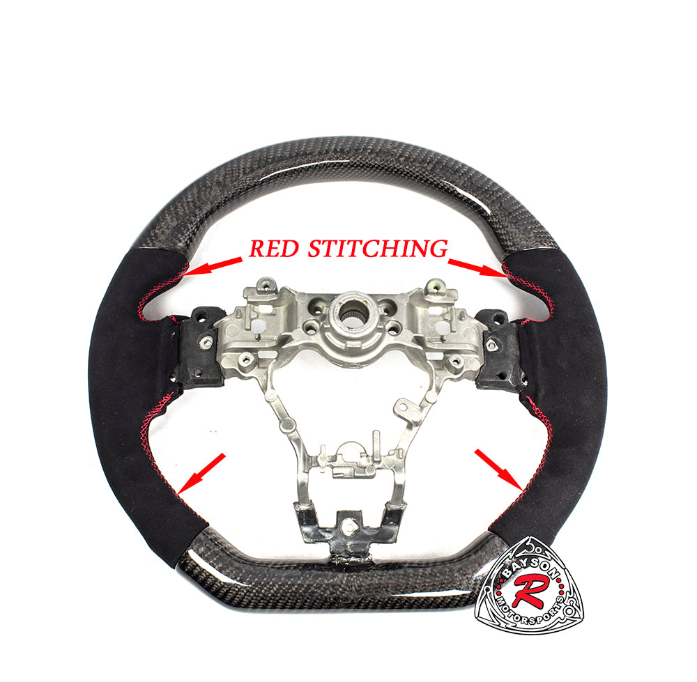 Carbon / Alcantara Steering Wheel For 2015-2021 Subaru WRX STi - Bayson R Motorsports