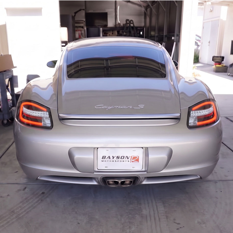 Euro Style LED Sequential Tail Lights (Black Housing/Clear Lens/Red Parking Light) For 2005-2008 Porsche Boxster/Cayman 987.1