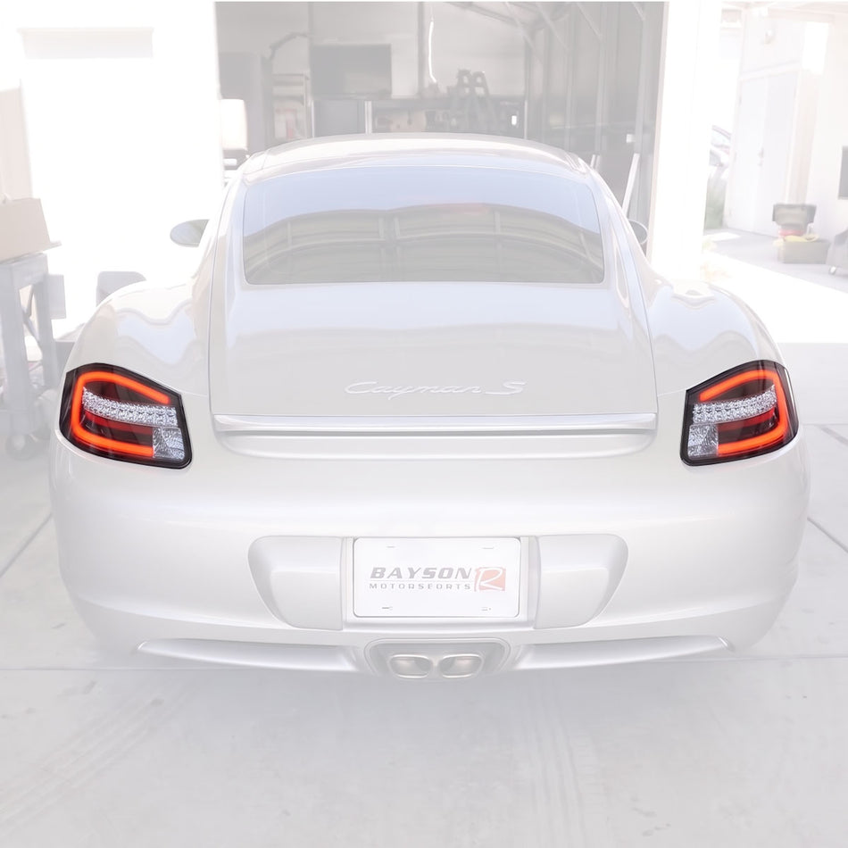 Euro Style LED Sequential Tail Lights (Black Housing/Clear Lens/Red Parking Light) For 2005-2008 Porsche Boxster/Cayman 987.1