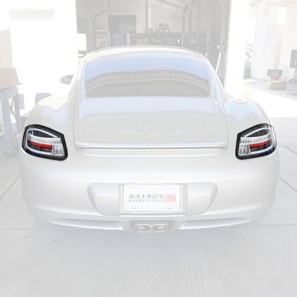 Euro Style LED Sequential Tail Lights (Black Housing/Clear Lens/Clear Parking Light) For 2005-2008 Porsche Boxster/Cayman 987.1
