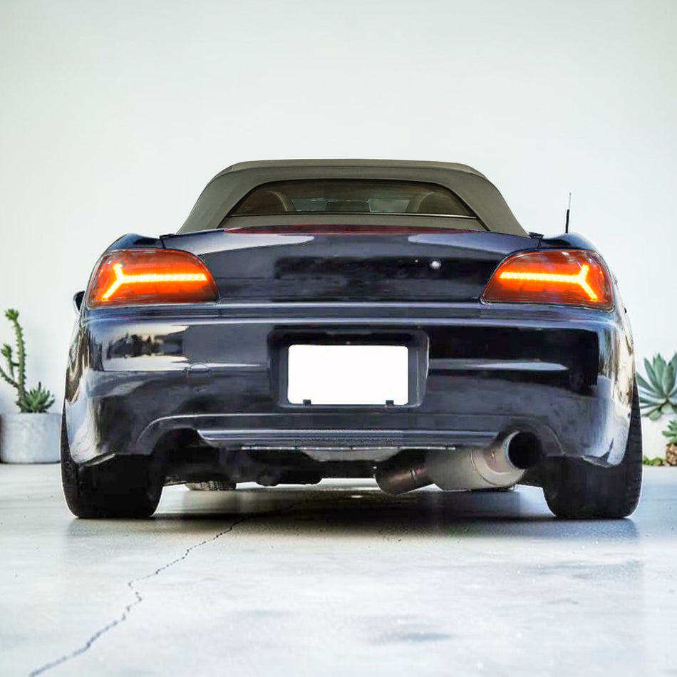 JDM Style LED Sequential Tail Lights (Black Chrome Housing) For 2000-2003 Honda S2000 (AP1)