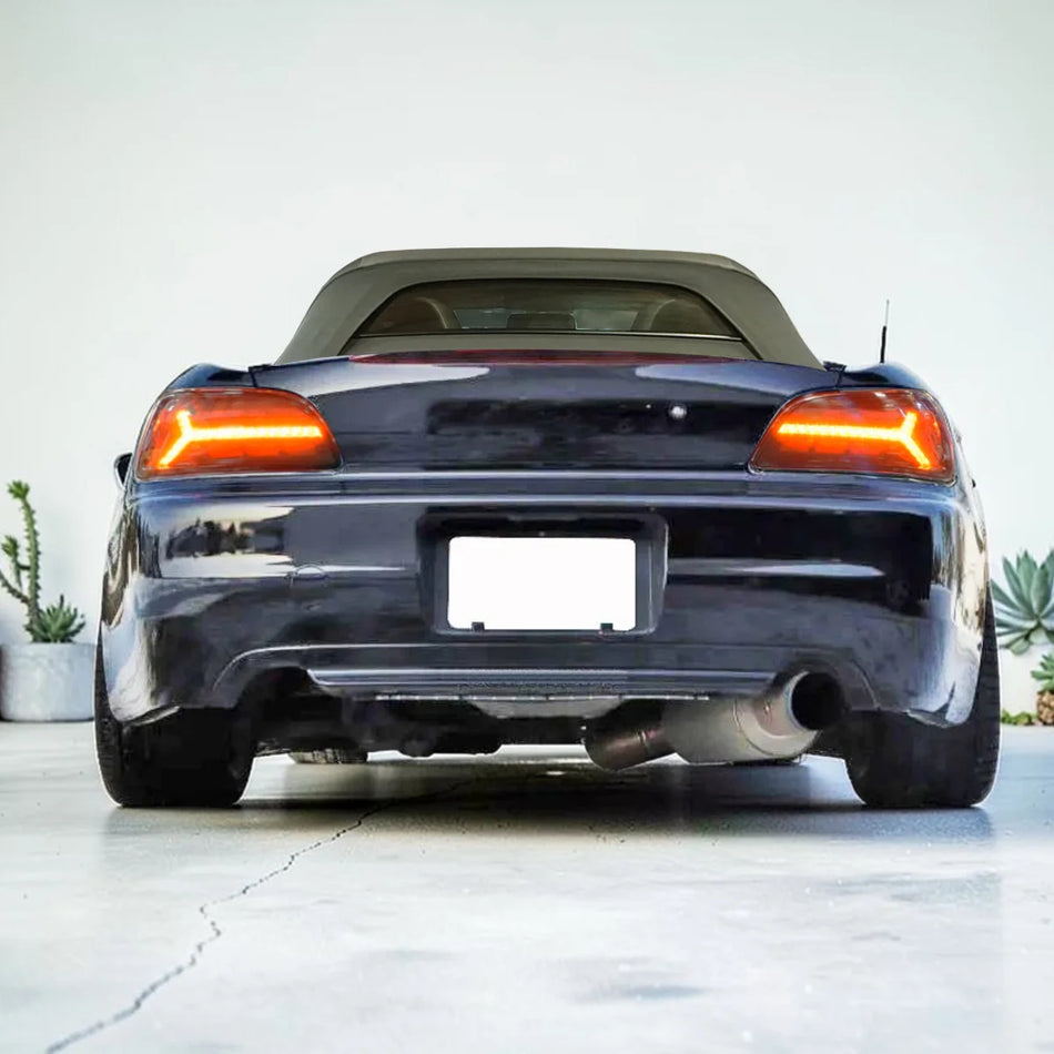 JDM Style LED Sequential Tail Lights (Black Chrome Housing) For 2000-2003 Honda S2000 (AP1)