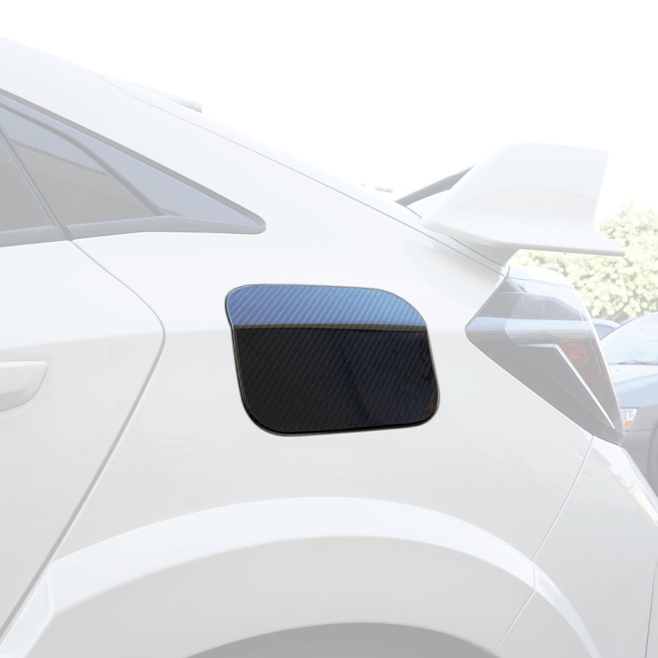 Fuel Lid Add-On Insert (Dry Carbon - Gloss) For 2017-2021 Honda Civic 5Dr Hatchback/Type R (FK8)