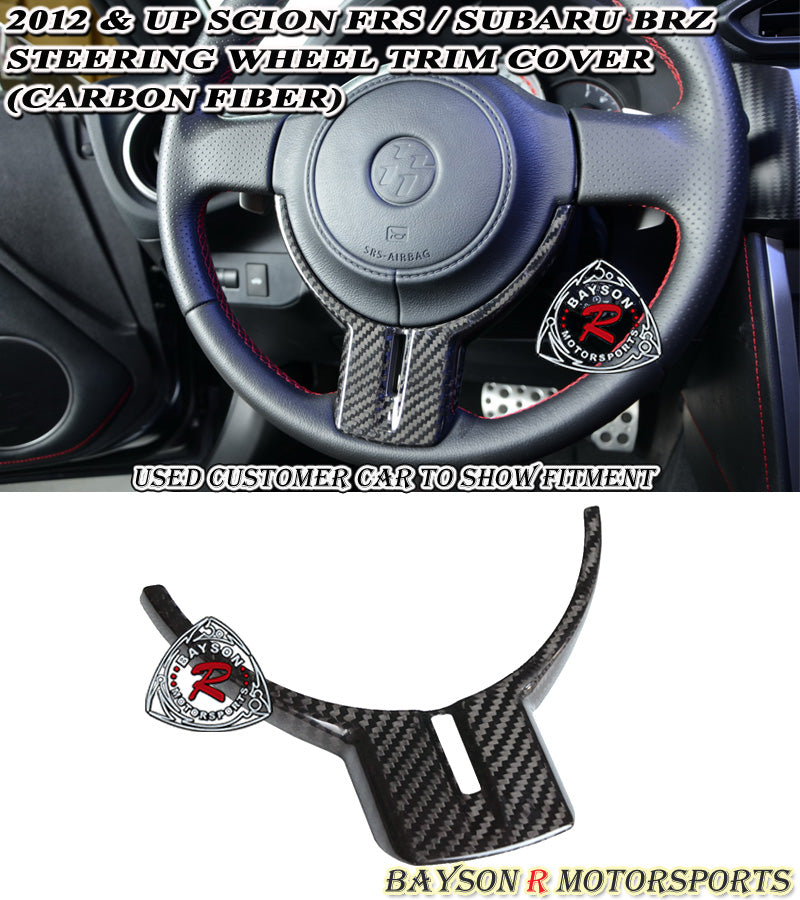 Steering Wheel Trim Cover (Carbon Fiber) For 2012-2016 Scion FR-S / Subaru BRZ - Bayson R Motorsports