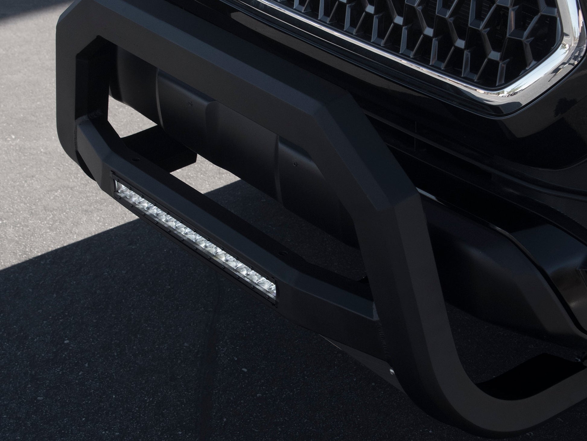 Armordillo 2011-2018 GMC Sierra 2500/3500 AR Bull Bar w/LED - Matte Black  w/ Aluminum Skid Plate