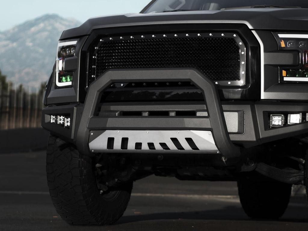 Armordillo 2007-2018 Chevy Silverado 1500 AR Bull Bar - Matte Black W/Aluminum Skid Plate - Bayson R Motorsports