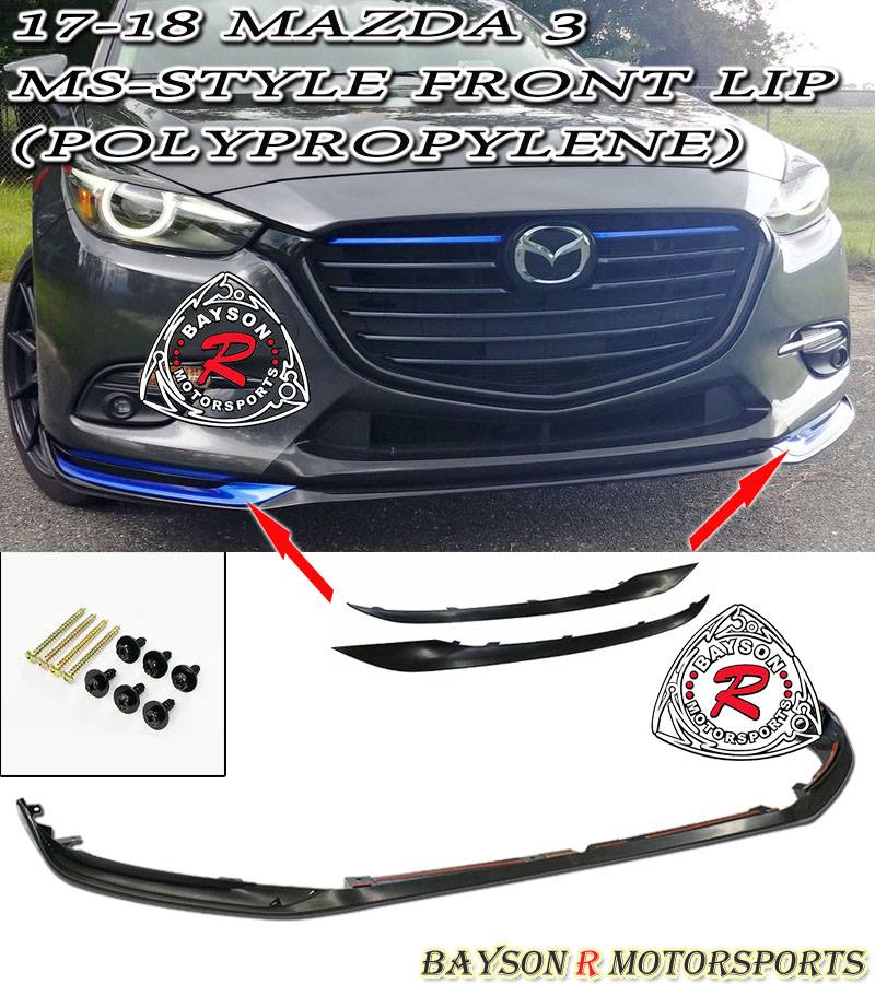 MS Style Front Lip For 2017-2018 Mazda 3 - Bayson R Motorsports