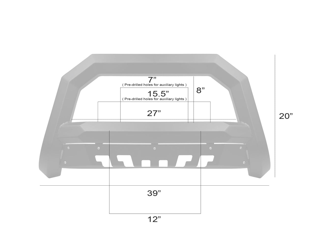 Armordillo 2007-2020 Chevy Tahoe 1500 Rayden Bull Bar - Matte Black - Bayson R Motorsports