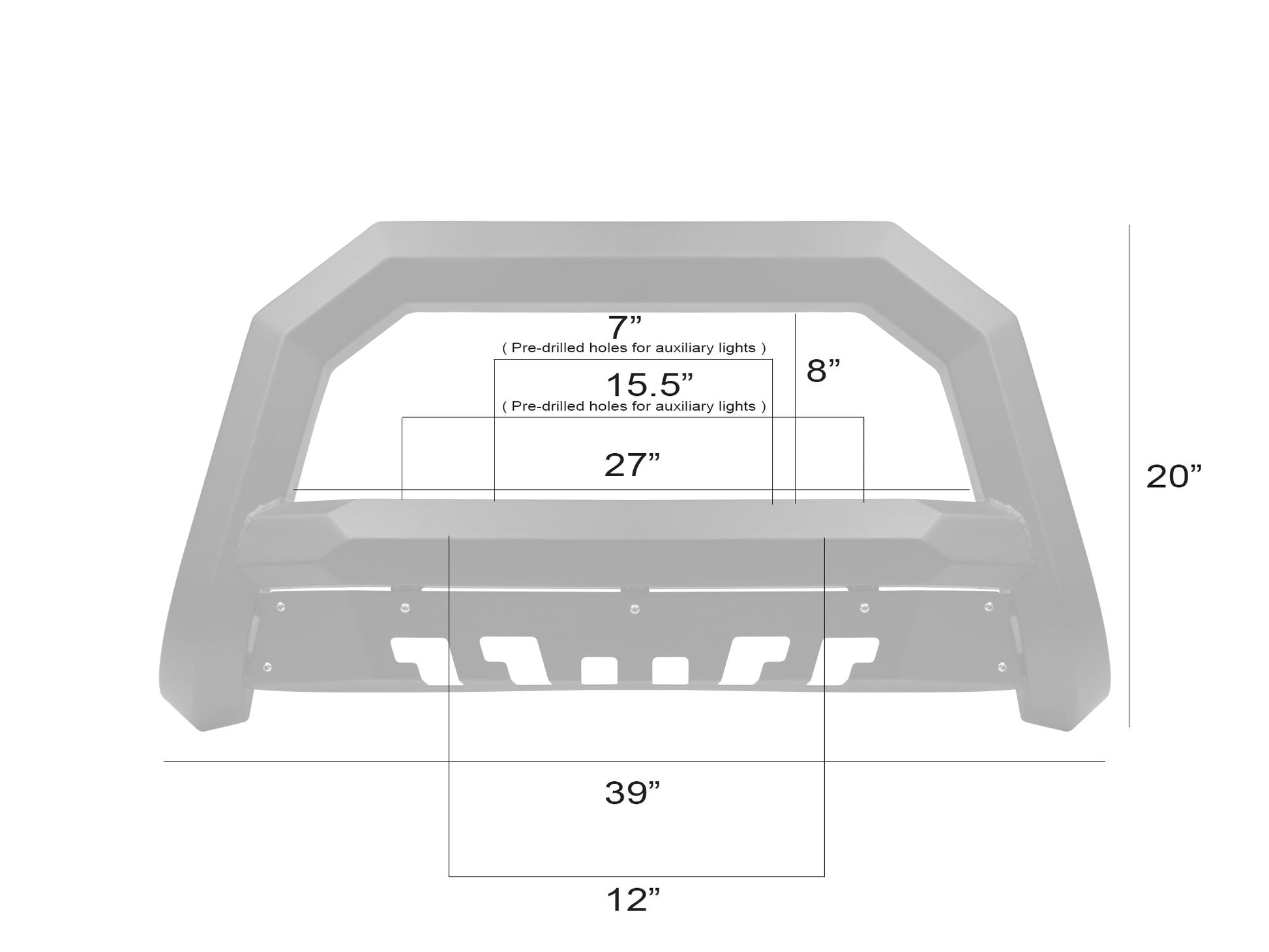 Armordillo 2019-2022 Dodge Ram 1500 Rayden Bull Bar w/Parking Sensor - Matte Black - Bayson R Motorsports