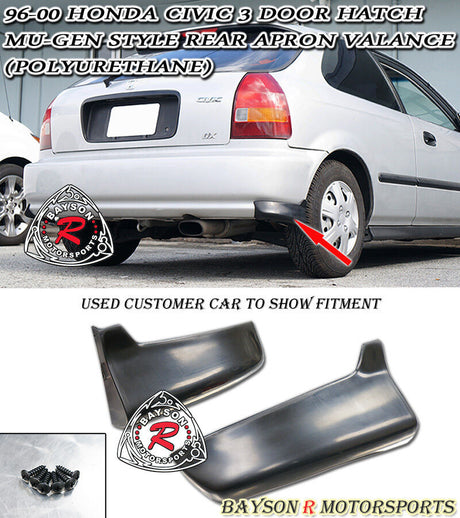 MU Style Rear Aprons For 1996-2000 Civic 3Dr - Bayson R Motorsports