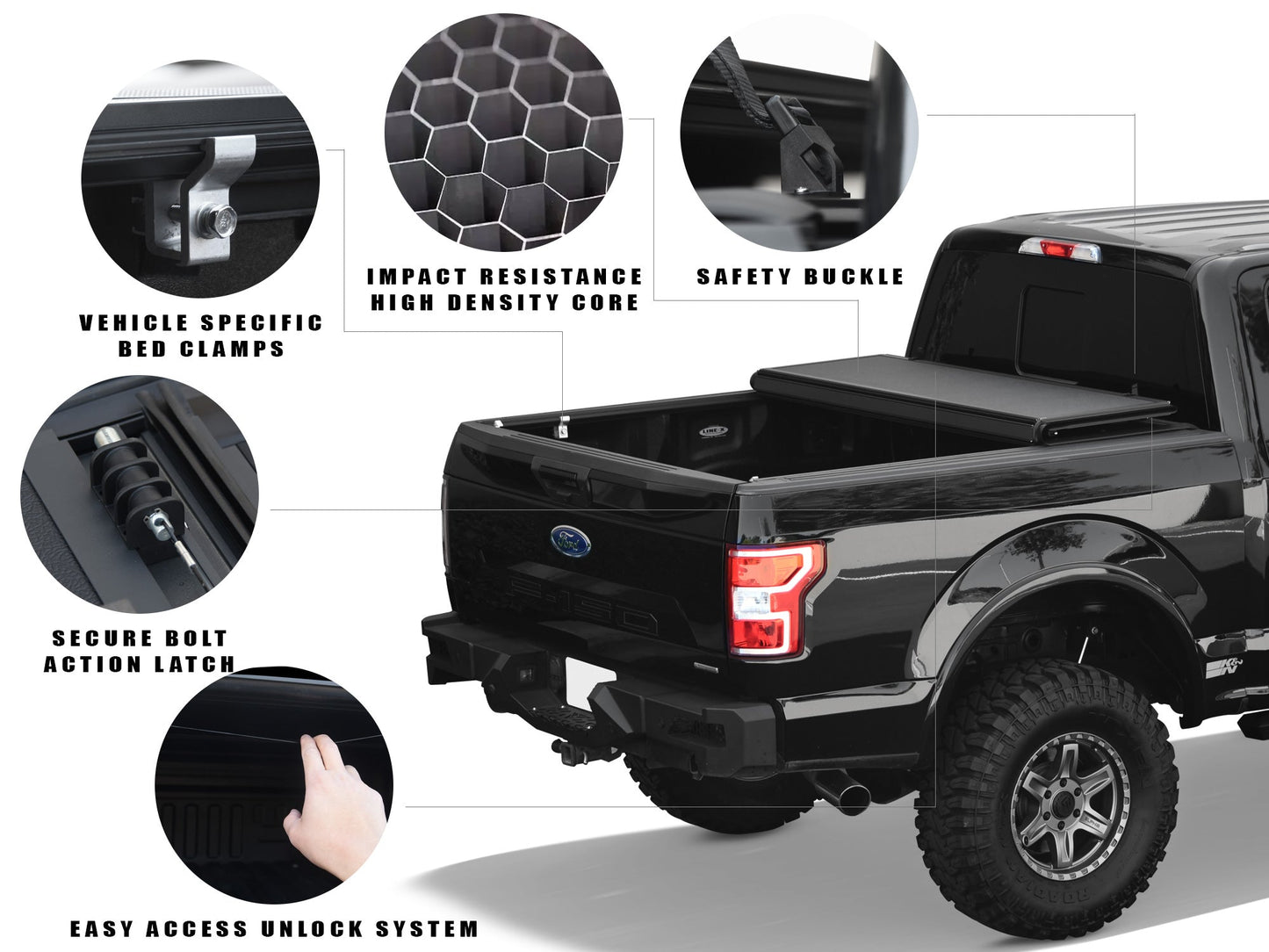 Armordillo 2015-2022 Ford F-150 CoveRex TFX Series Folding Truck Bed Tonnear Cover (5.5 Ft Bed) - Bayson R Motorsports