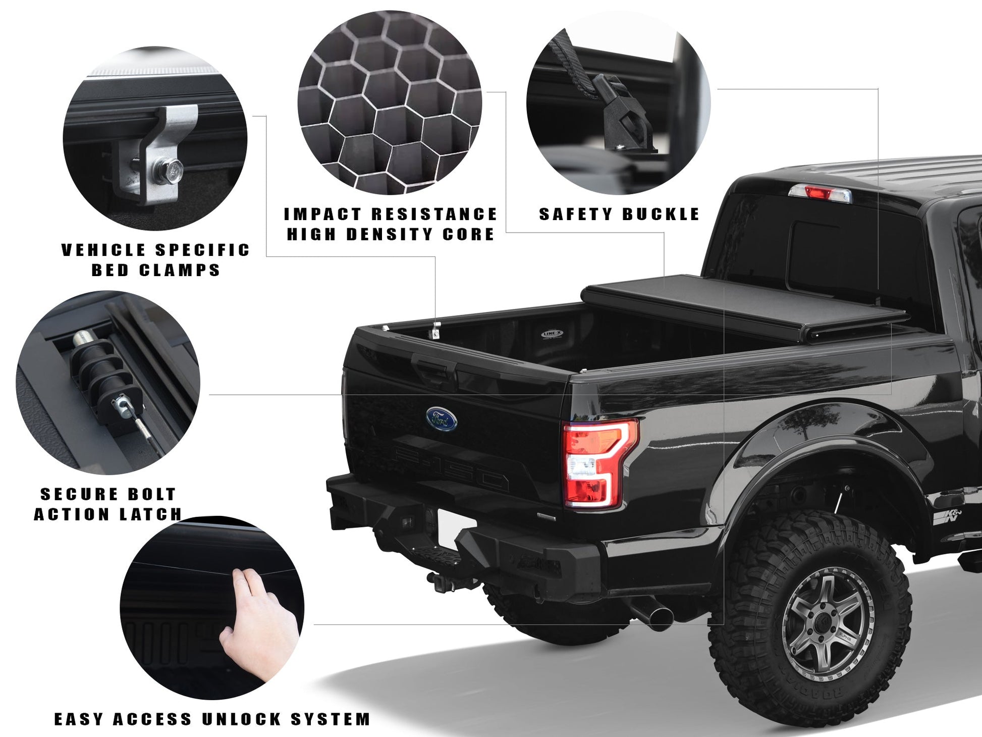 Armordillo 2020-2022 Jeep Gladiator CoveRex TFX Series Folding Truck Bed Tonneau Cover (5 Ft Bed) - Bayson R Motorsports