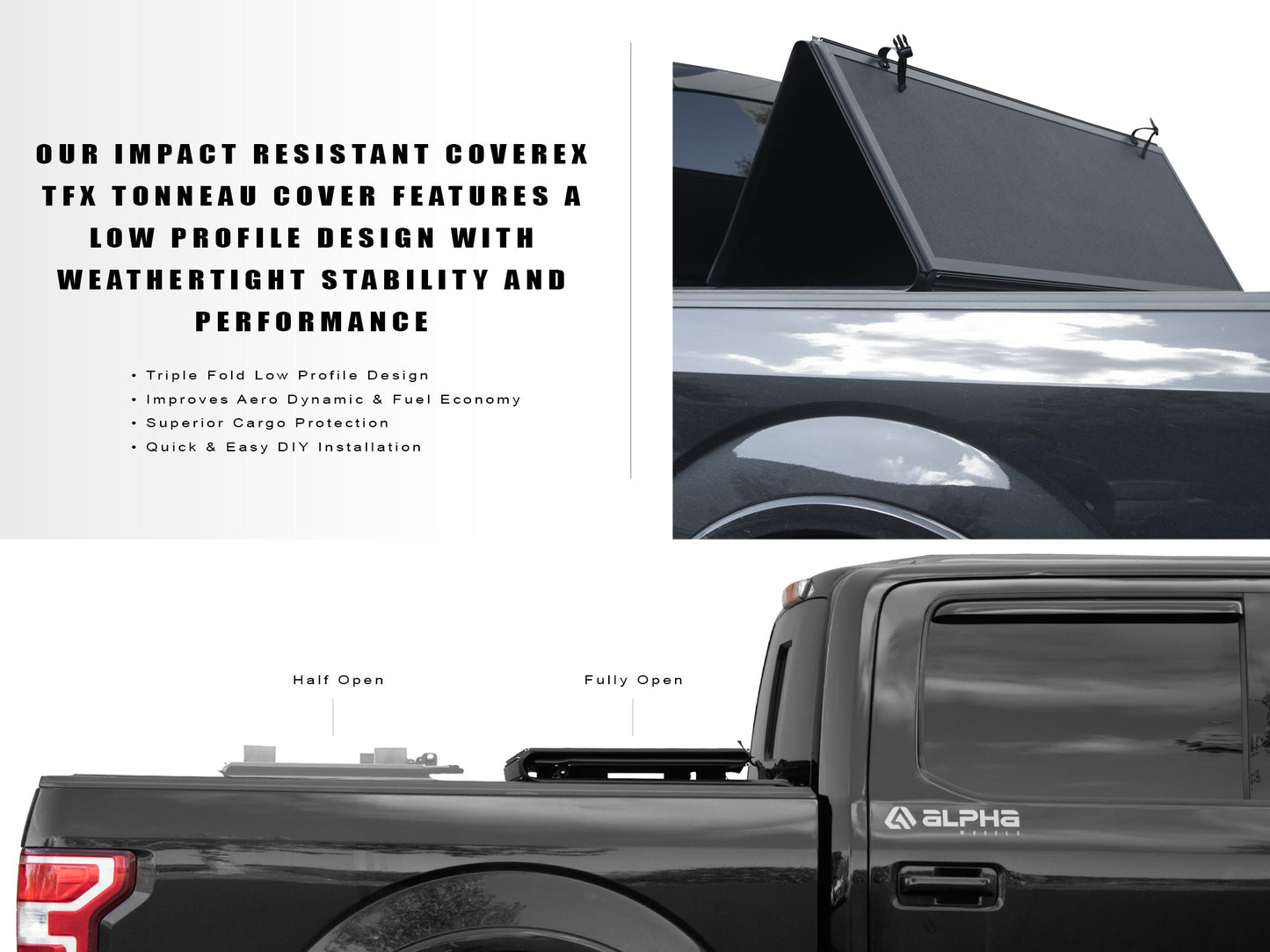 Armordillo 2009-2018 Dodge Ram 1500 / 2010-2019 Ram 2500/3500 CoveRex TFX Series Folding Truck Bed Tonneau Cover (6.5 Ft Bed) - Bayson R Motorsports