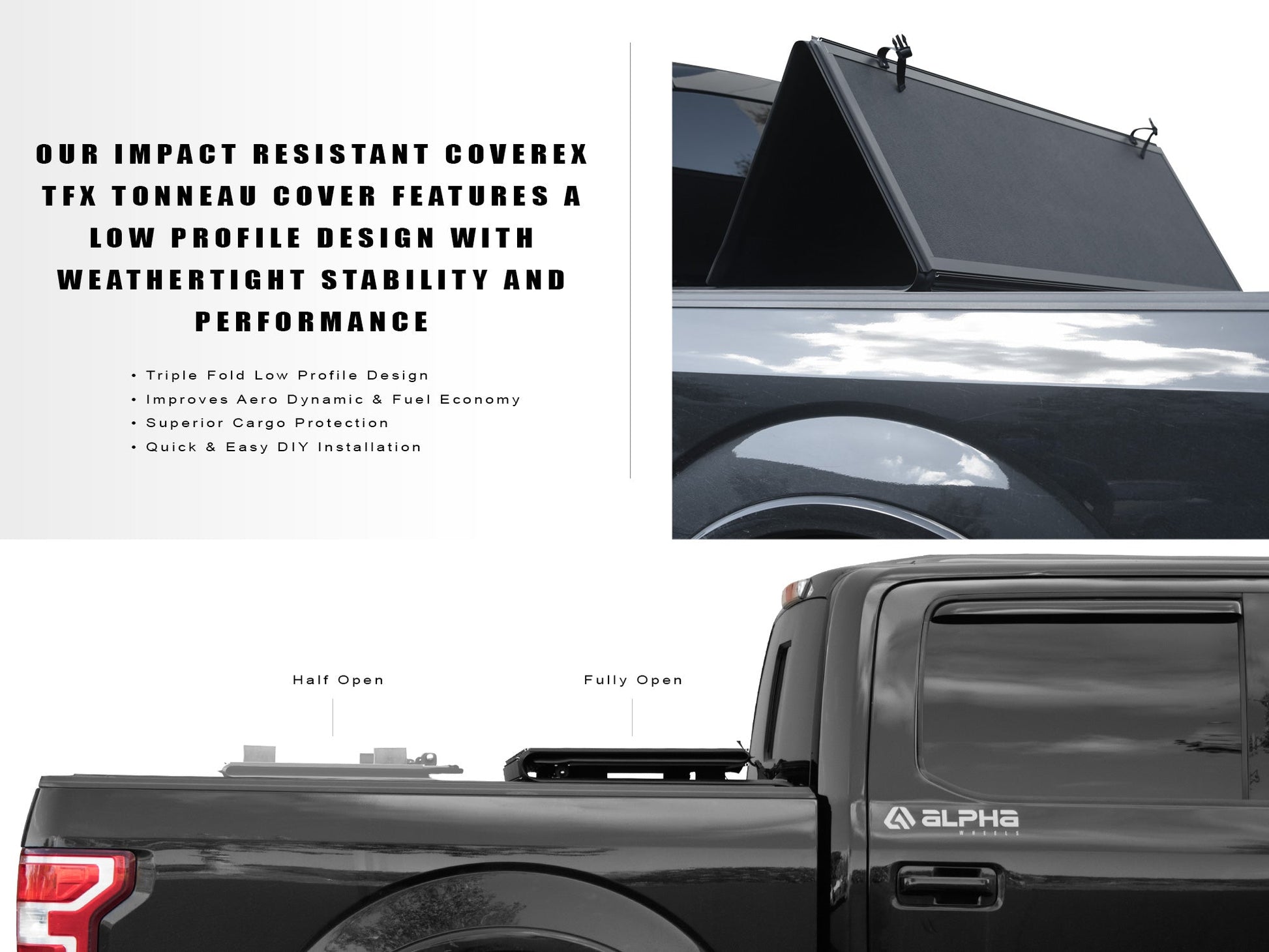 Armordillo 2019-2022 Chevy Silverado 1500 / GMC Sierra 1500 CoveRex TFX Series Folding Truck Bed Tonneau Cover (6.5 Ft Bed) (W/O Factory Storage Box) - Bayson R Motorsports