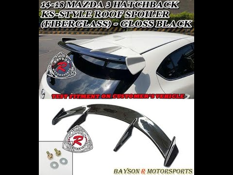 KS Style Spoiler (Gloss Black) For 2014-2018 Mazda-3  (5Dr Hatchback)